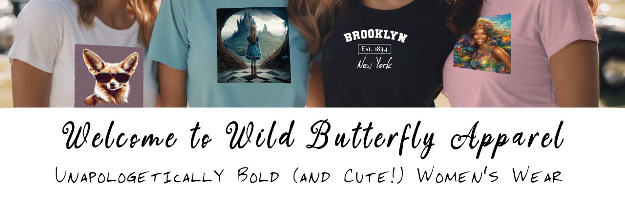 Group of females wearing Wild Butterfly Apparel t-shirts