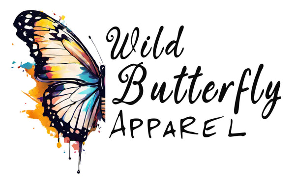 Wild Butterfly Apparel Logo - Half Butterfly Dripping with Colors