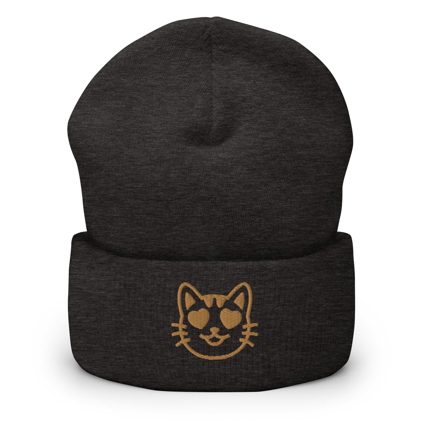 Cat Emoji Beanie Dark Grey