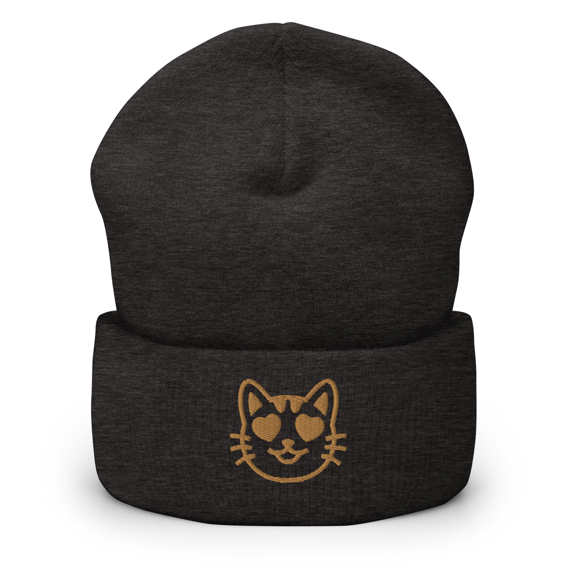 Cat Emoji Beanie Dark Grey