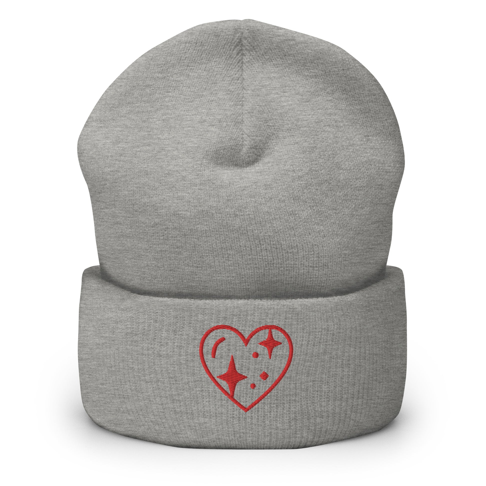 Heart Emoji Beanie Heather Grey