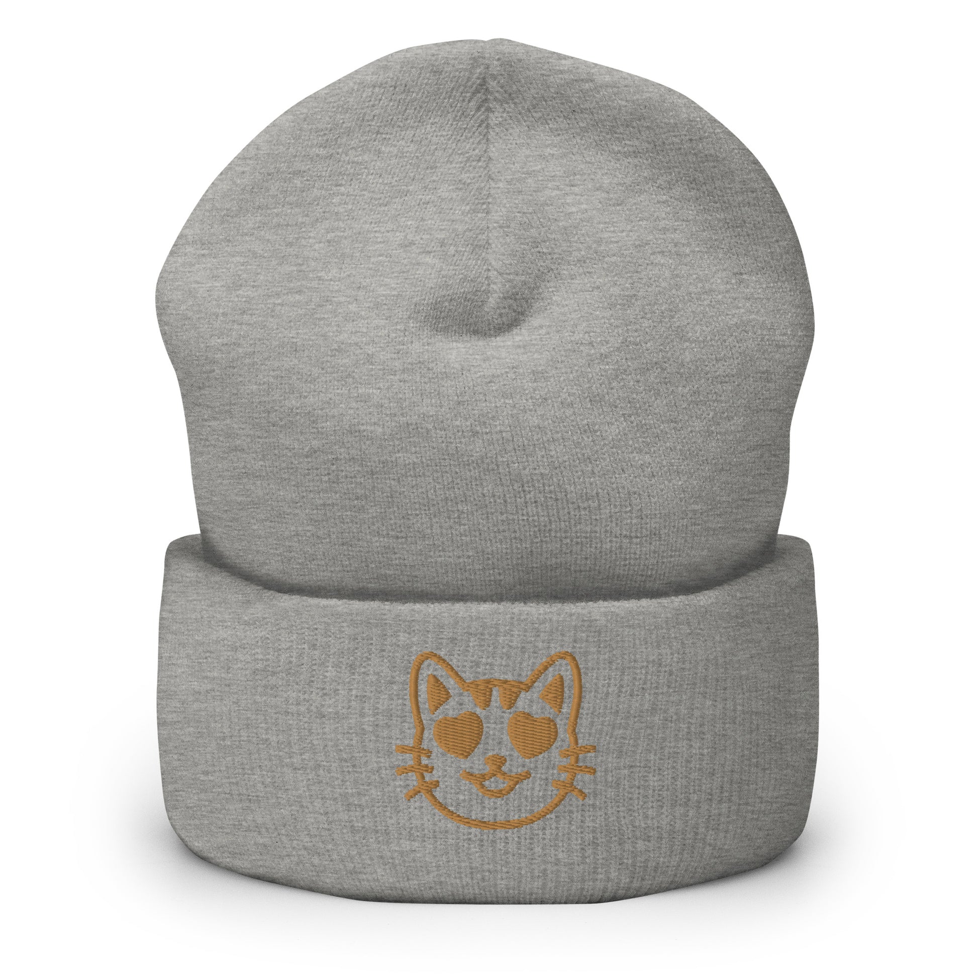 Cat Emoji Beanie Heather Grey