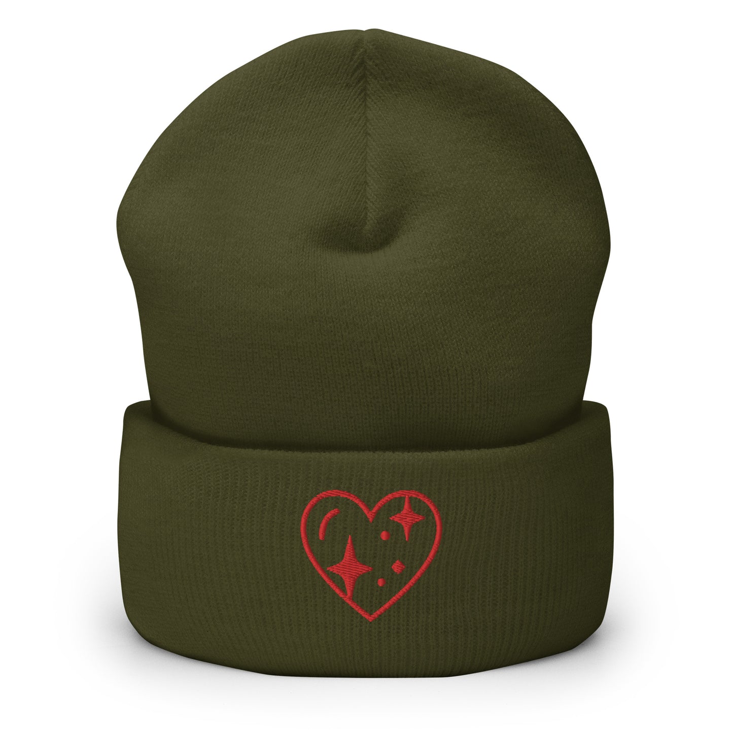 Heart Emoji Beanie Olive