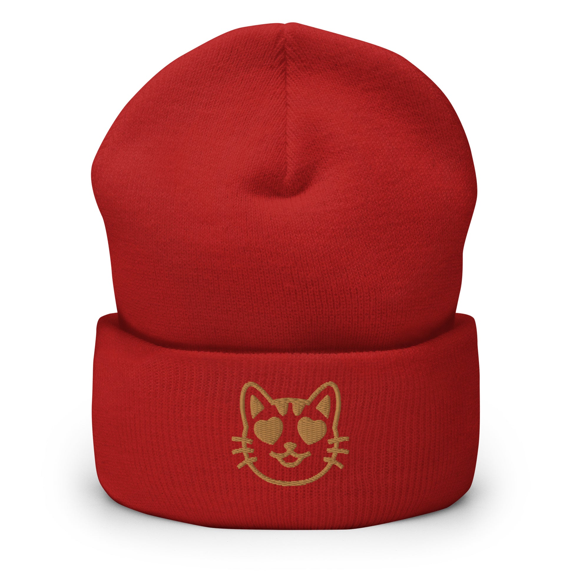 Cat Emoji Beanie Red