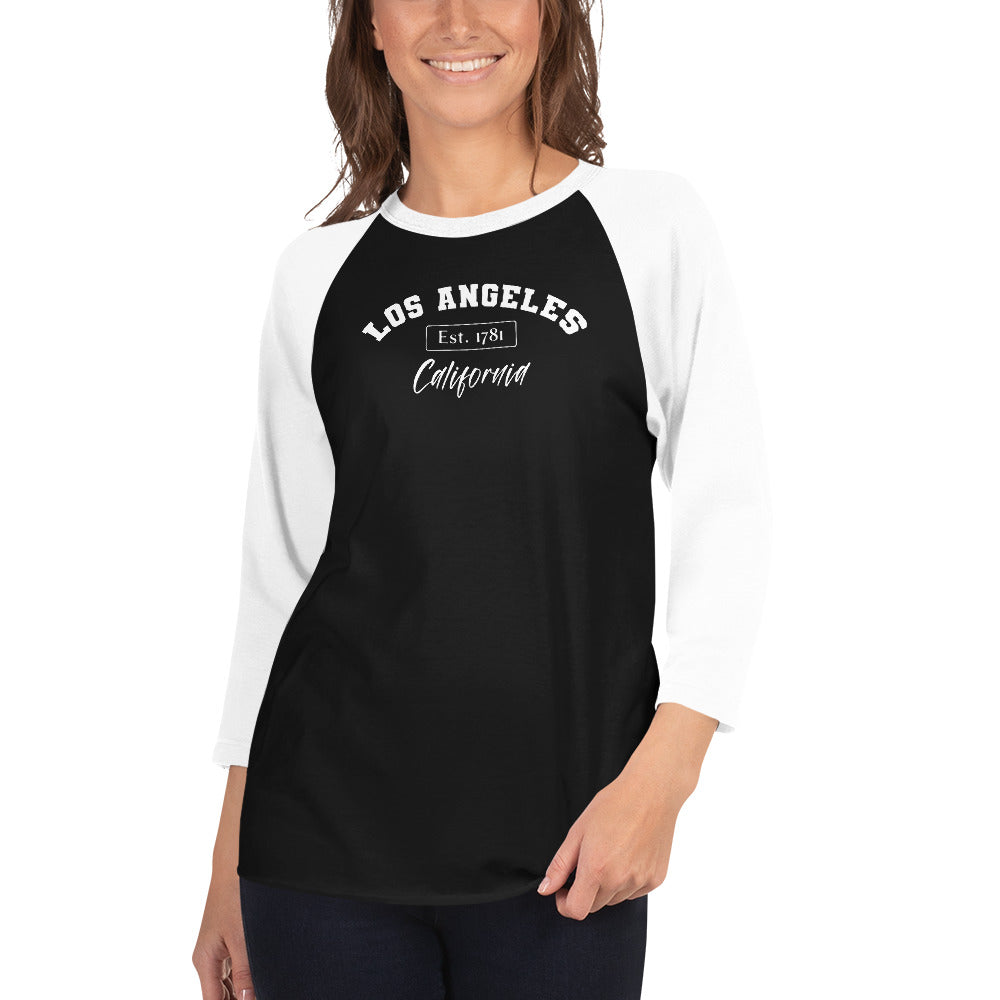 Los Angeles, California 3/4 Sleeve Women's Raglan Shirt