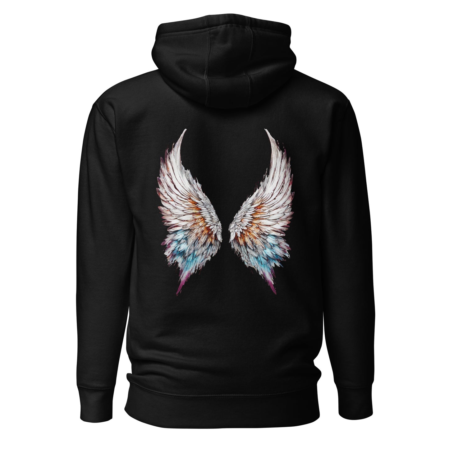 Colorful Angel Wings Women's Hoodie Black