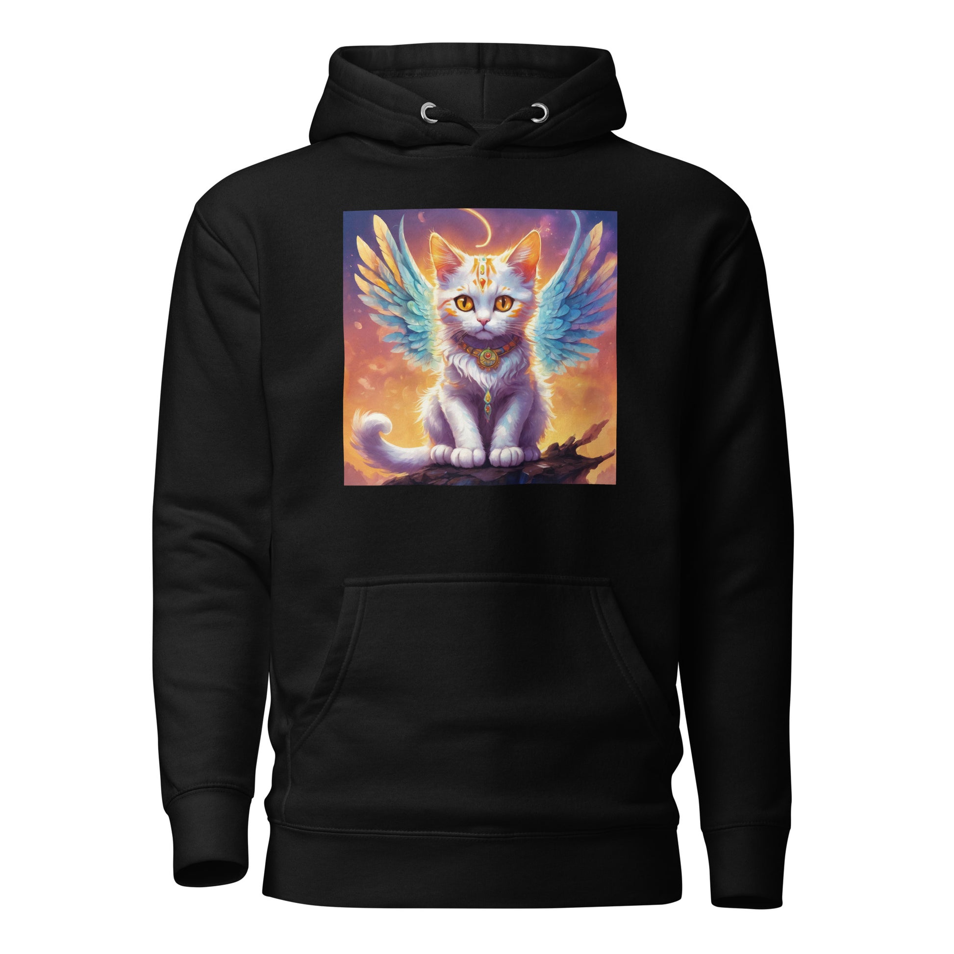 Cat with Wings Women's Graphic Hoodie Black