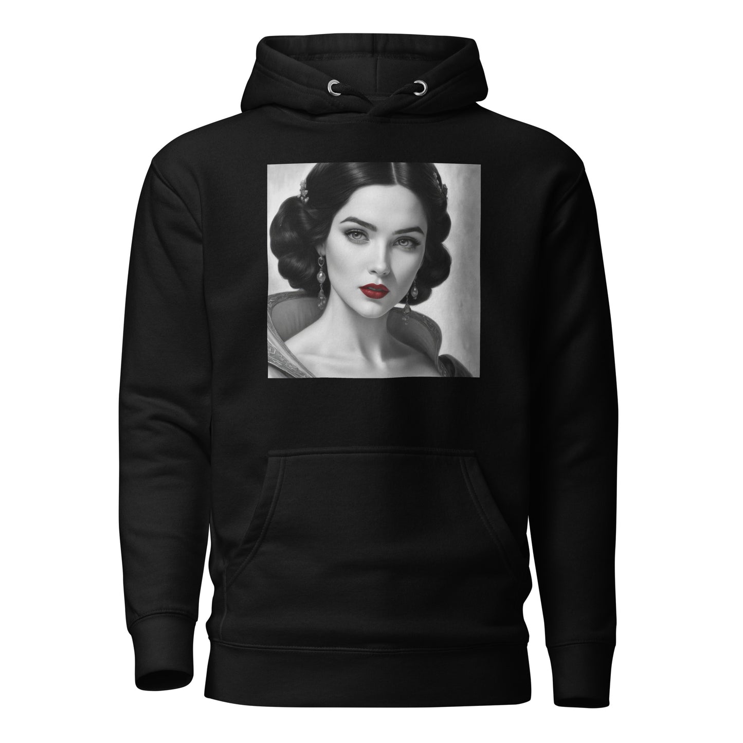 Snow White Portrait Women's Fairy Tale Hoodie Black