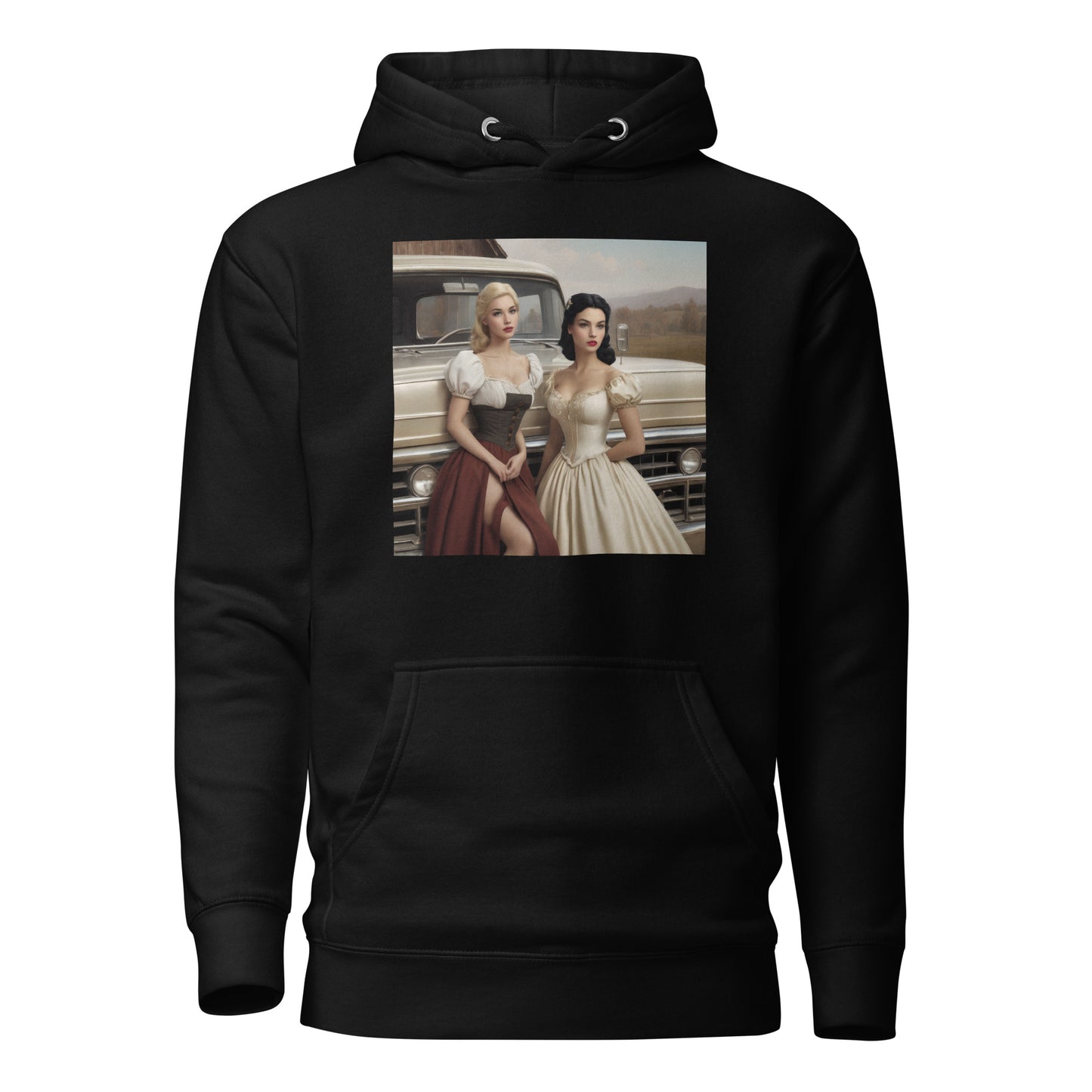 Cinderella and Snow White Hanging Out Women's Hoodie Black