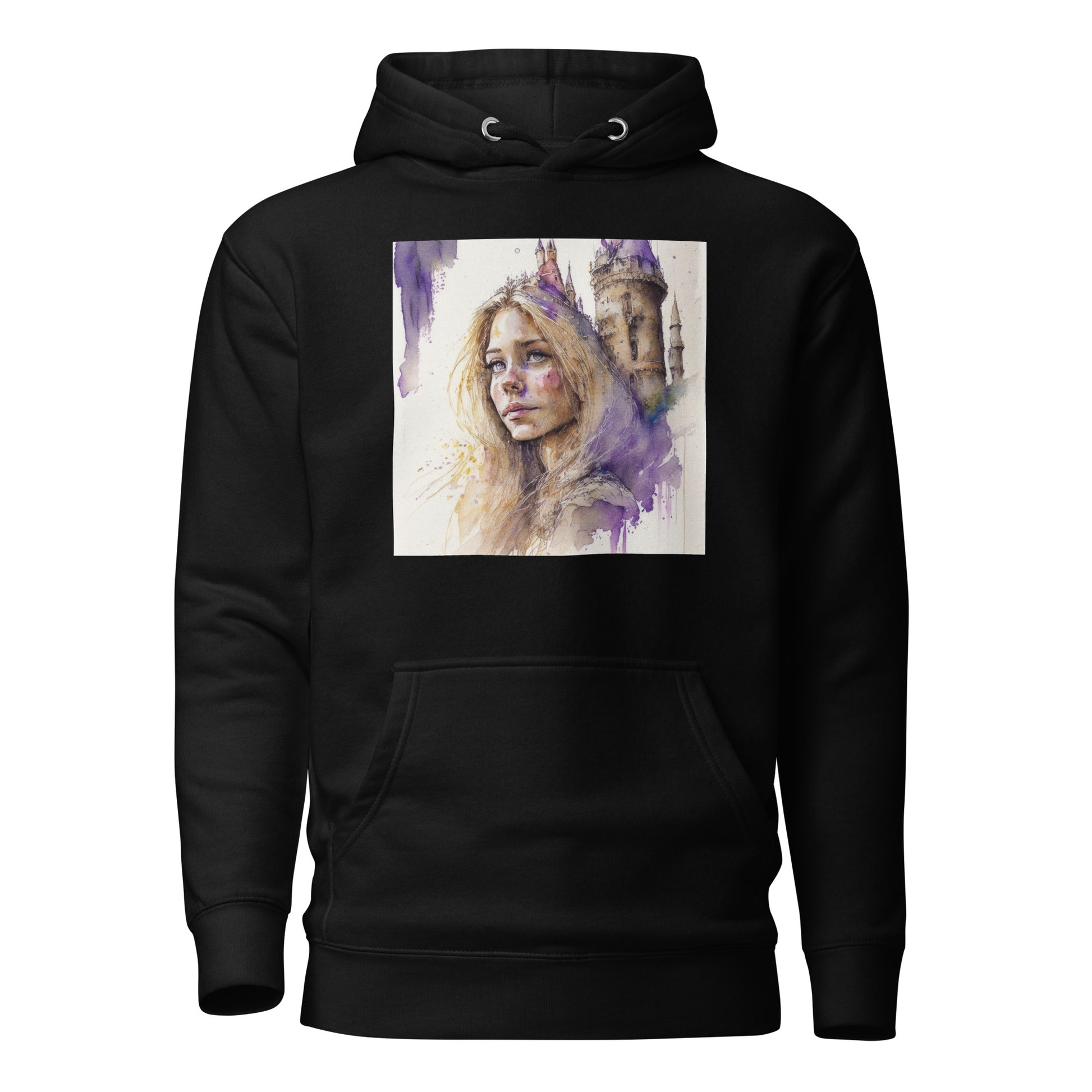 Rapunzel & The Tower Women's Fairy Tale Graphic Hoodie Black