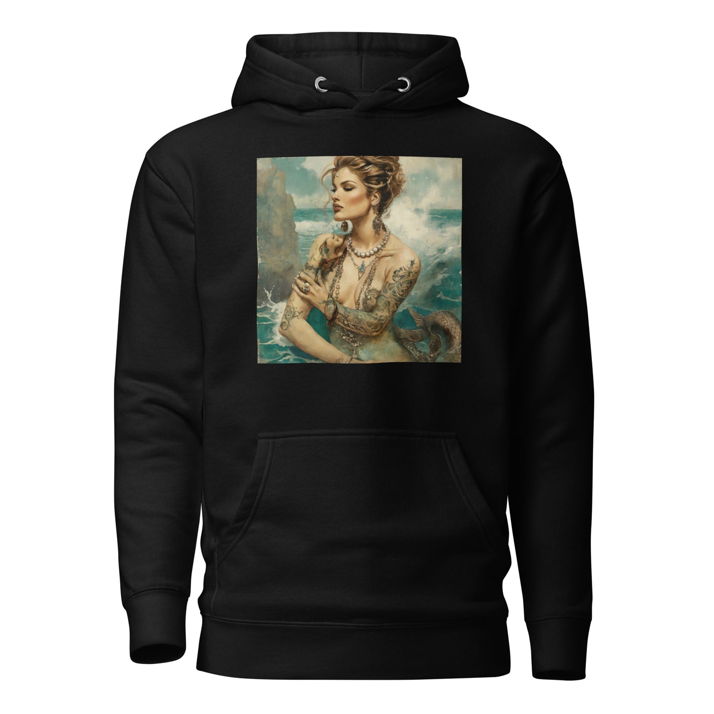 Mermaid with Tattoos Women's Hoodie Black