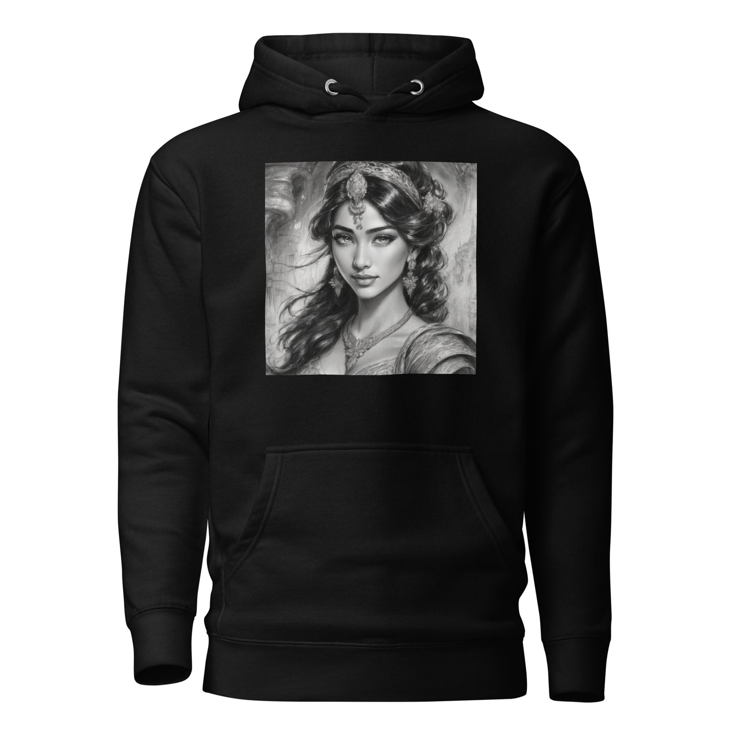 Princess Jasmine Pencil Sketch Women's Hoodie Black