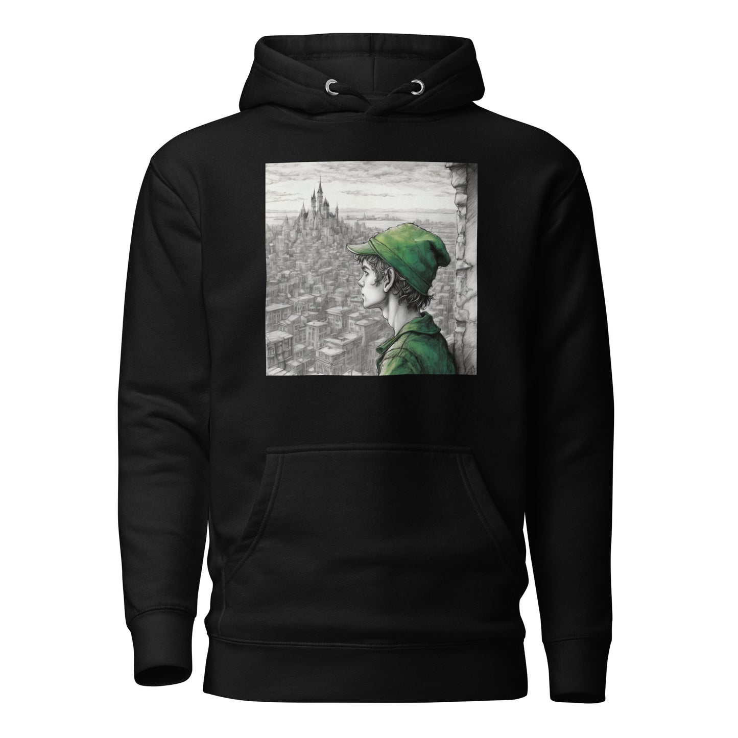 Peter Pan Overlooking the City Women's Hoodie Black