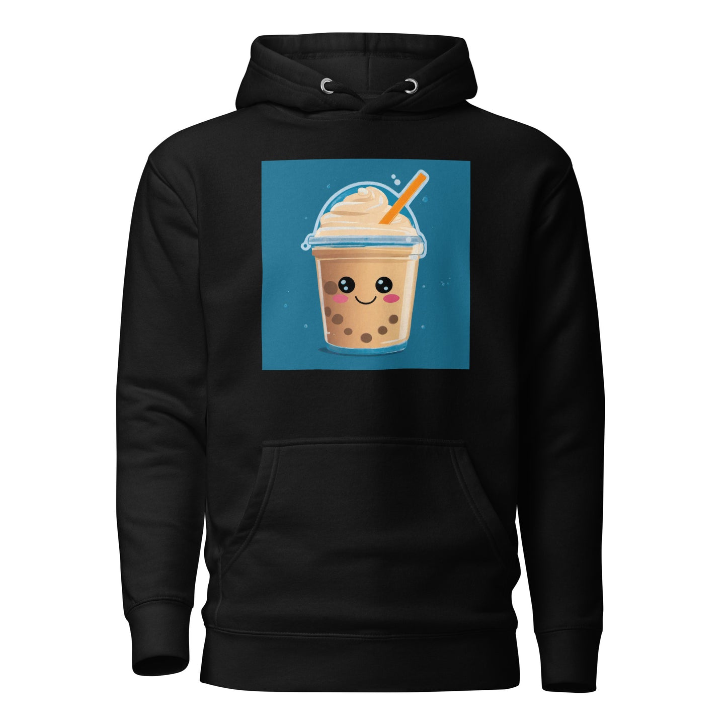 Boba Bubble Milk Tea Women's Funny Graphic Hoodie Black