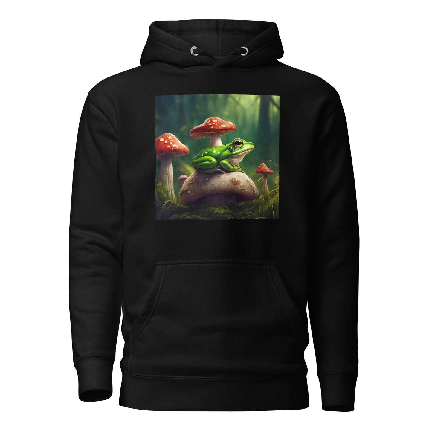 Frog & Mushrooms Women's Animal Hoodie Black