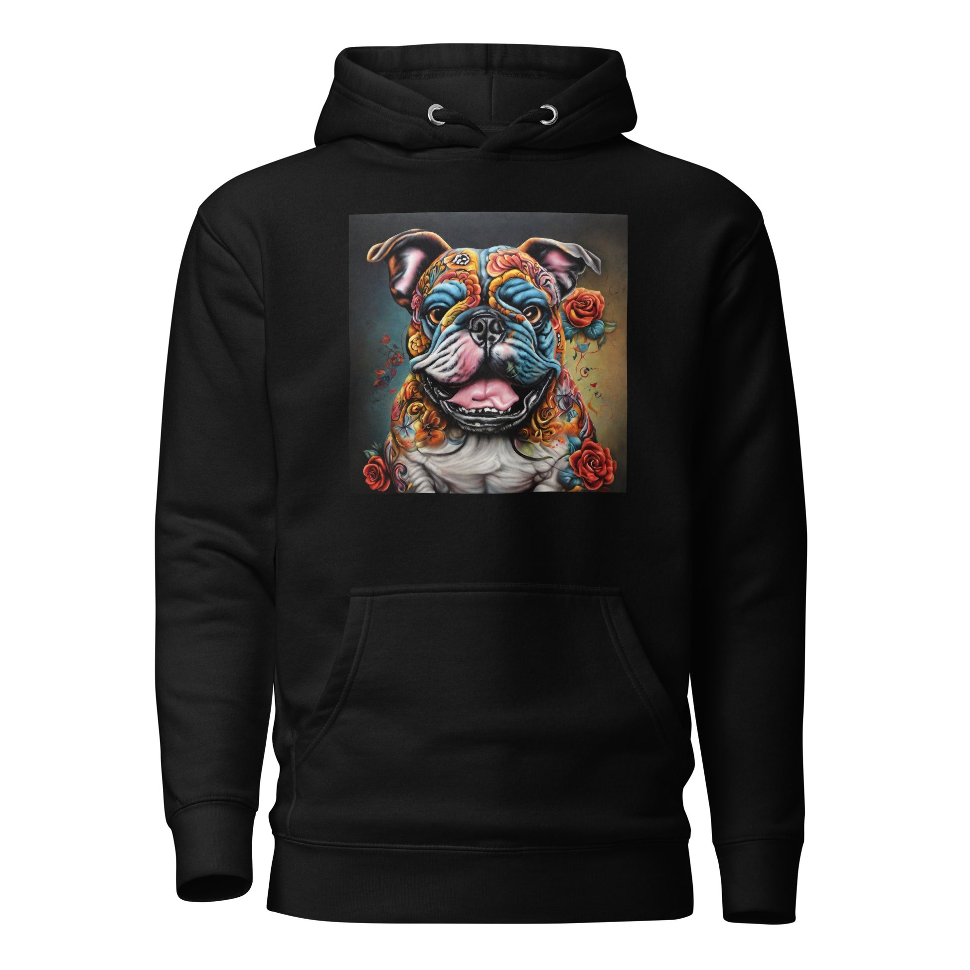 Day of the Dead Bulldog Women's Dog Lover Hoodie Black