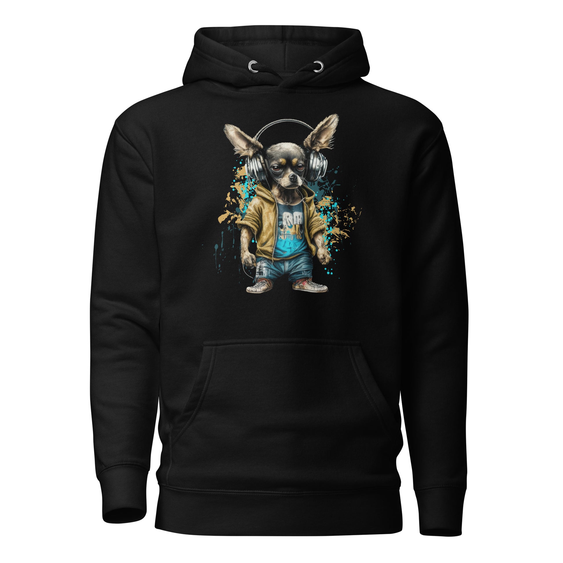 Cool Beats Chihuahua Women's Animal Hoodie Black