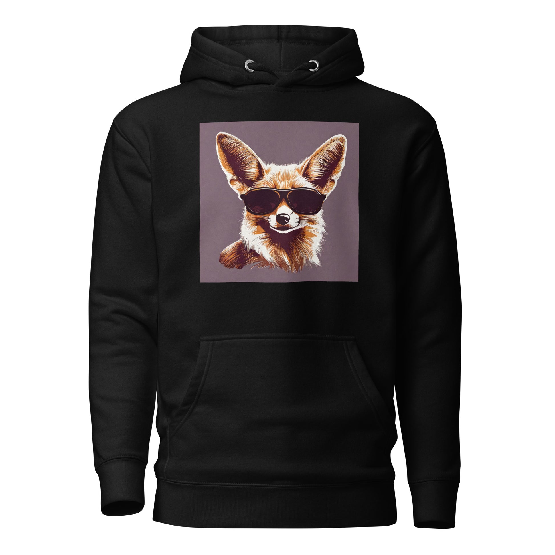 Fennec Fox in Shades Women's Animal Lover Hoodie Black