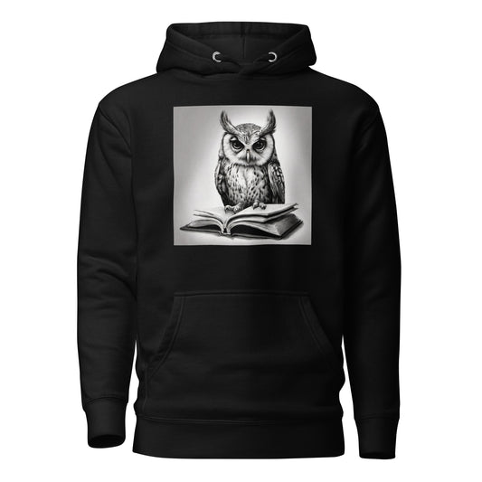 Booksmart Owl Women's Book Lover Hoodie Black