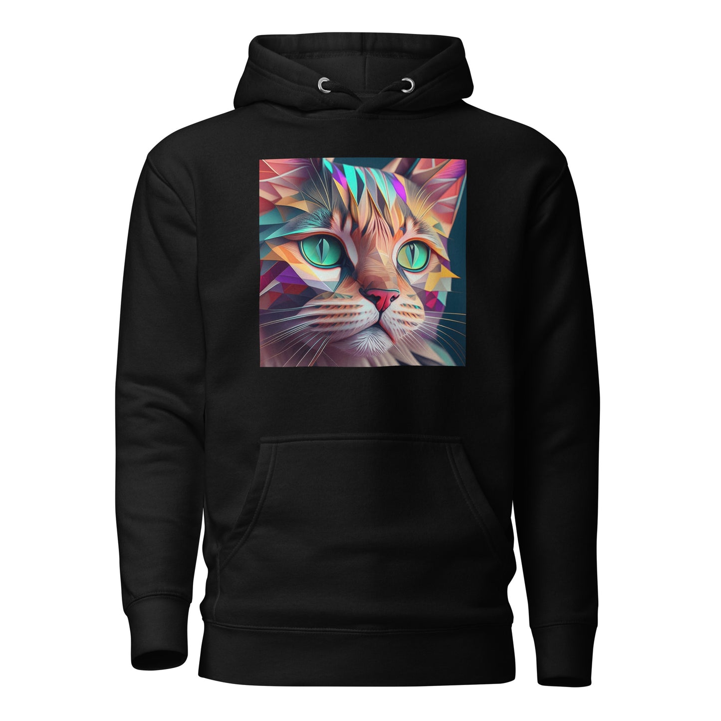 Geometric Cat Women's Cat Lover Hoodie Black