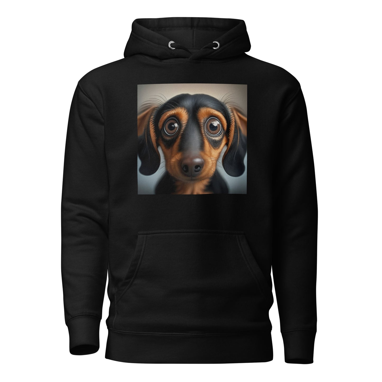 Dachshund with Puppy Dog Eyes Women's Weiner Dog Hoodie Black