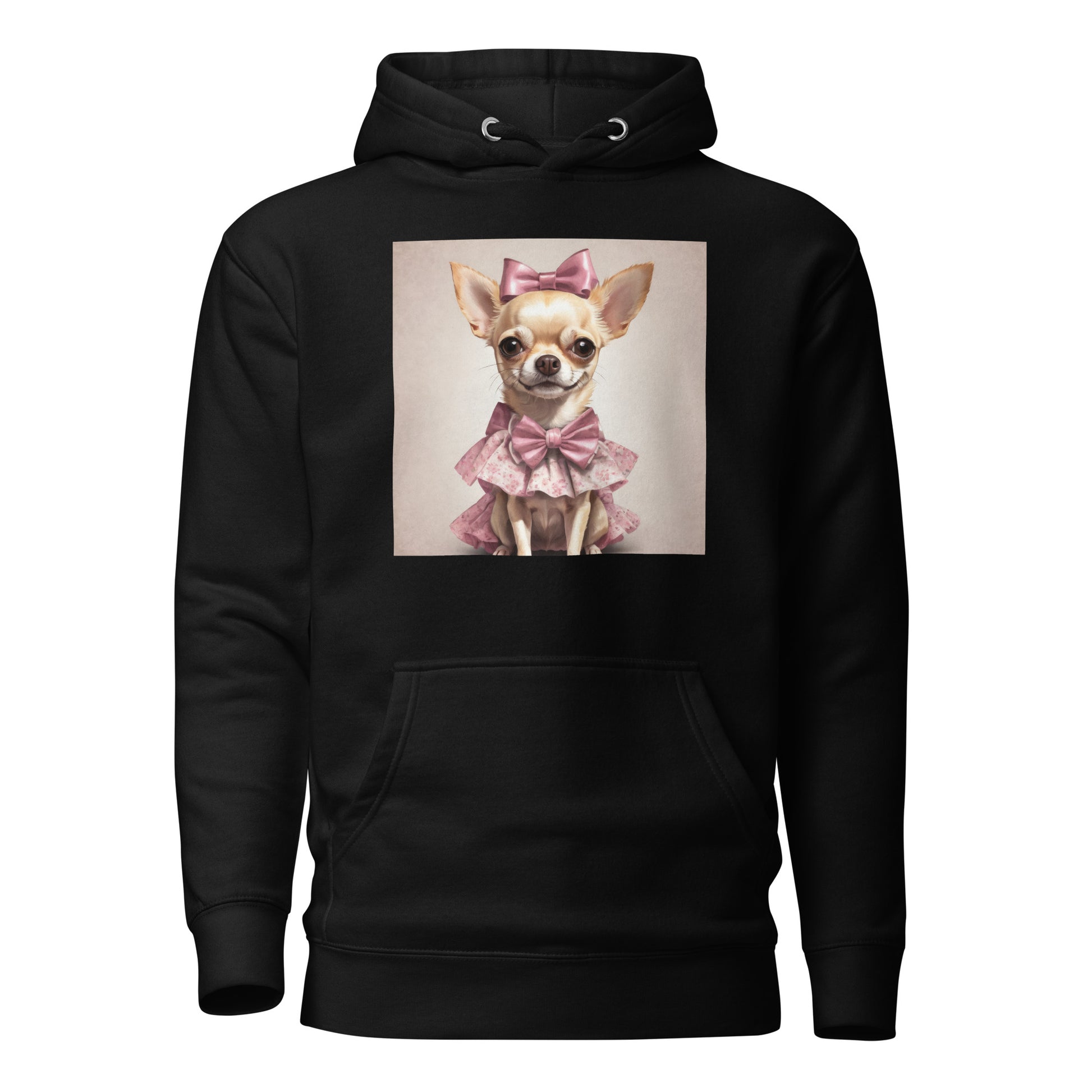 Chihuahua in Pink Dress Women's Dog Lover Hoodie Black