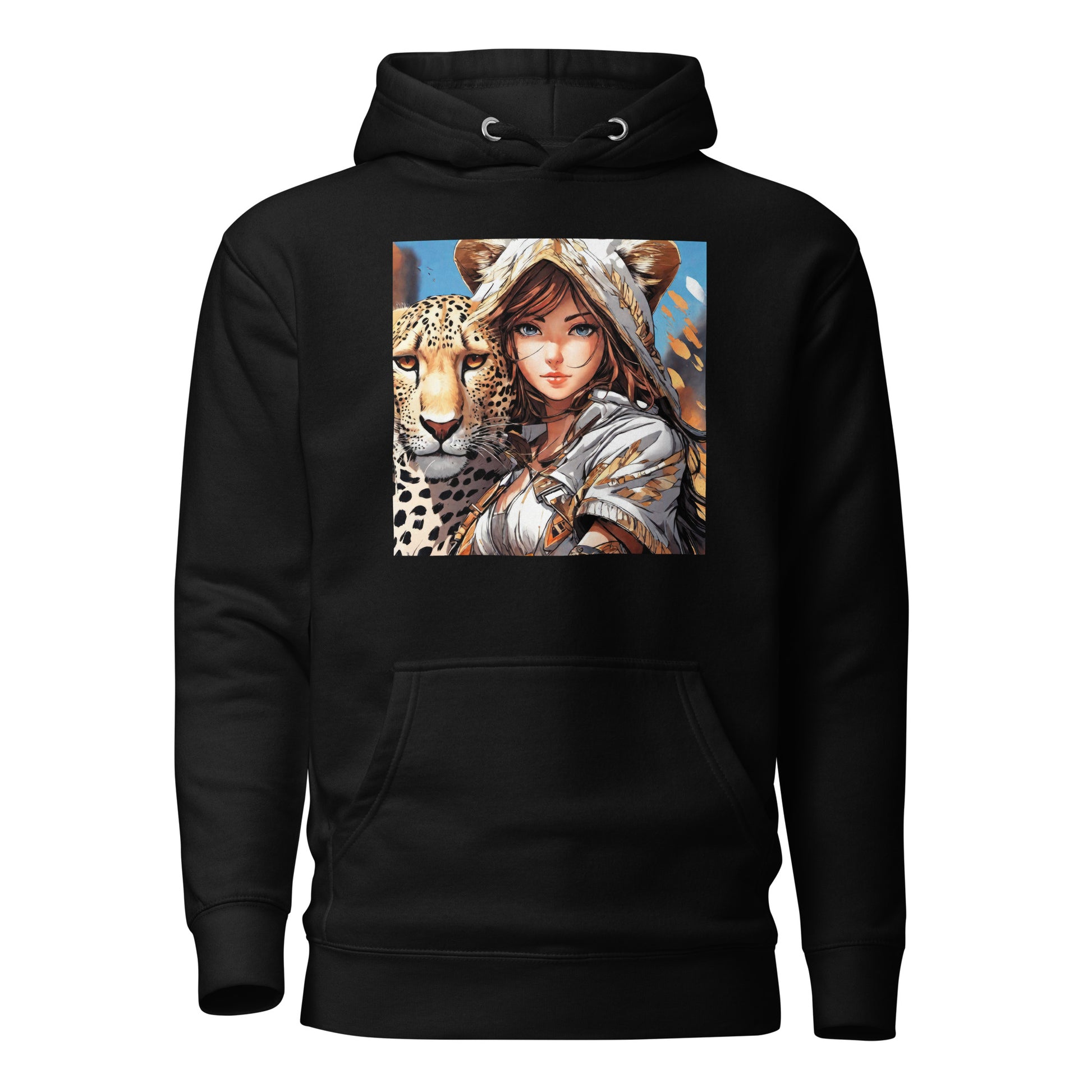 Leopard Queen Women's Anime Hoodie Black