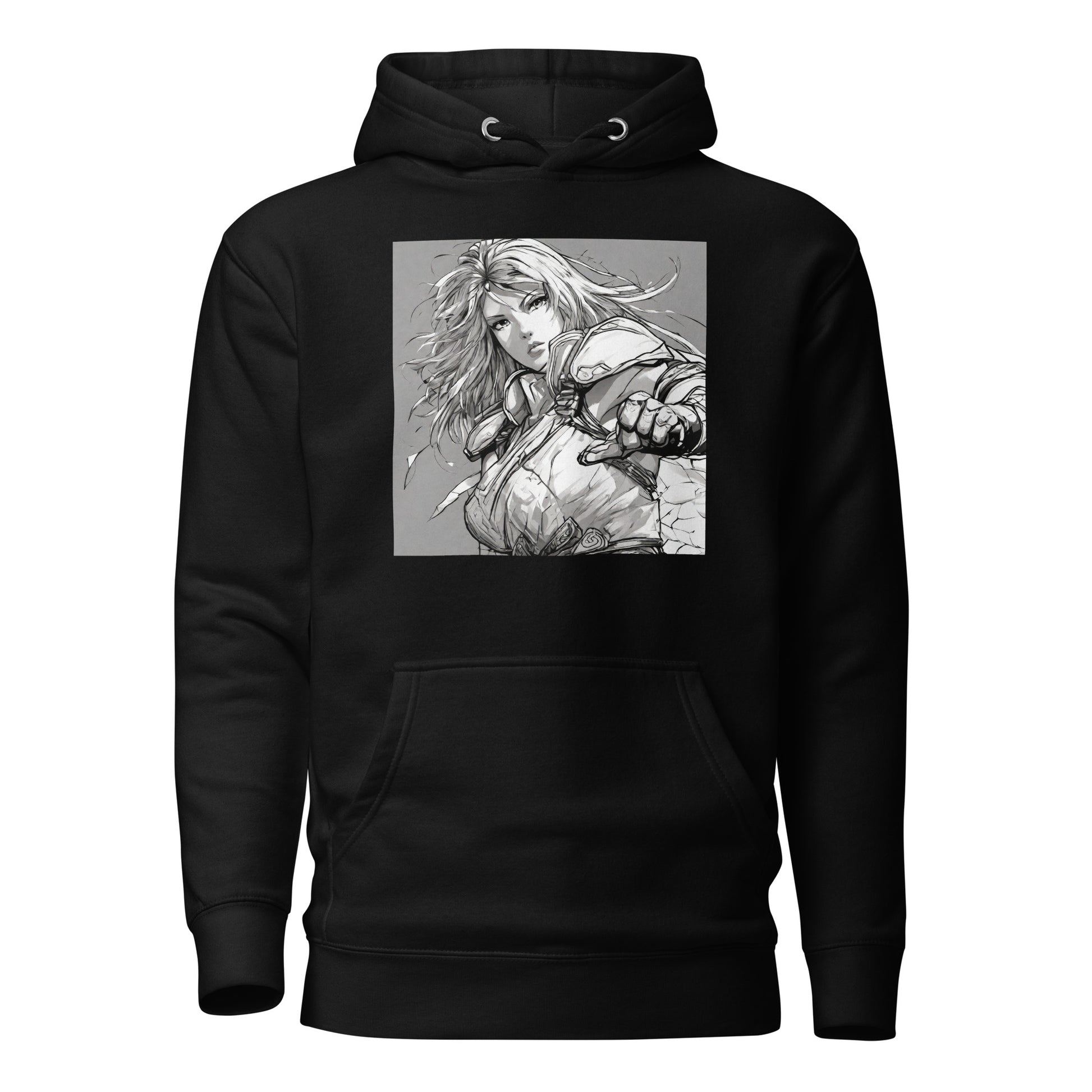 Fearless Swordmaiden Women's Anime Hoodie Black