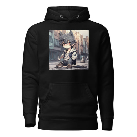 Wolf Spirit Women's Anime Hoodie Black