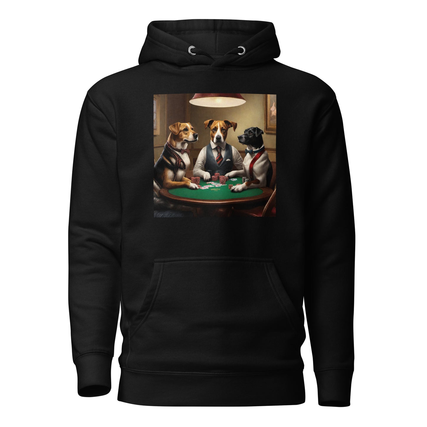 Pooches Playing Poker Women's Funny Hoodie Black