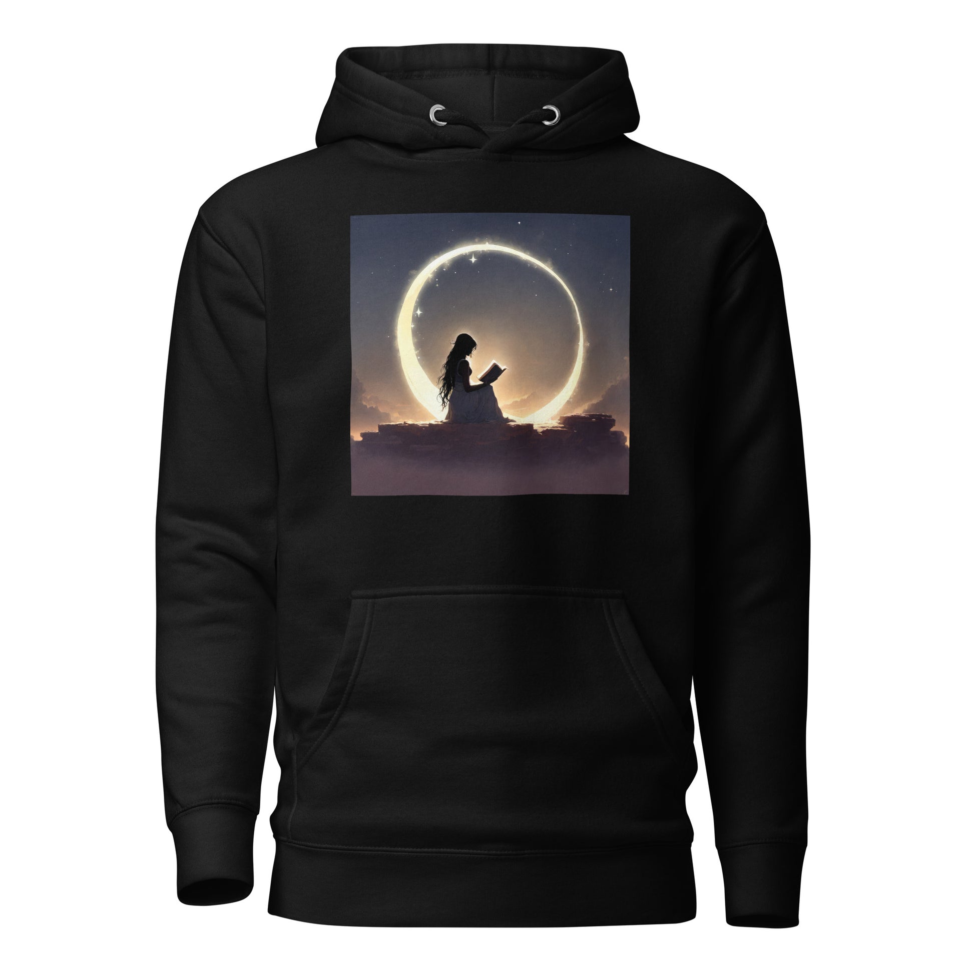 Reading at Twilight Women's Book Lover Hoodie Black