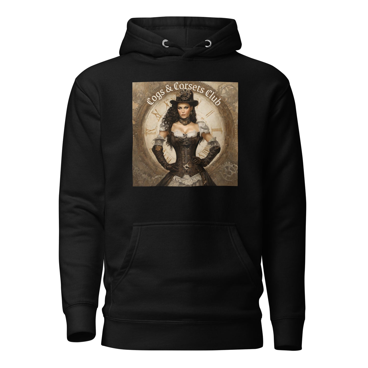 Cogs & Corsets Club Women's Steampunk Hoodie Black