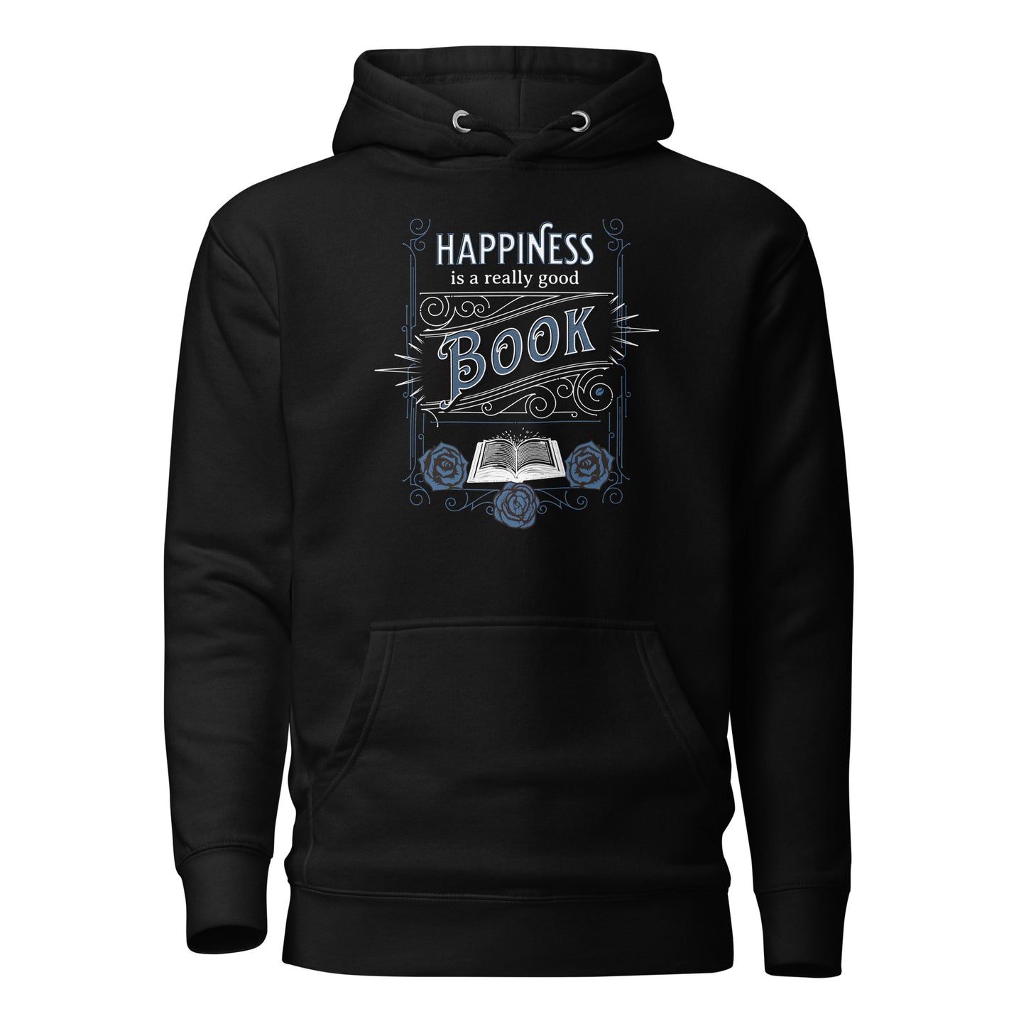 Happiness is a Really Good Book Women's Reader Hoodie Black