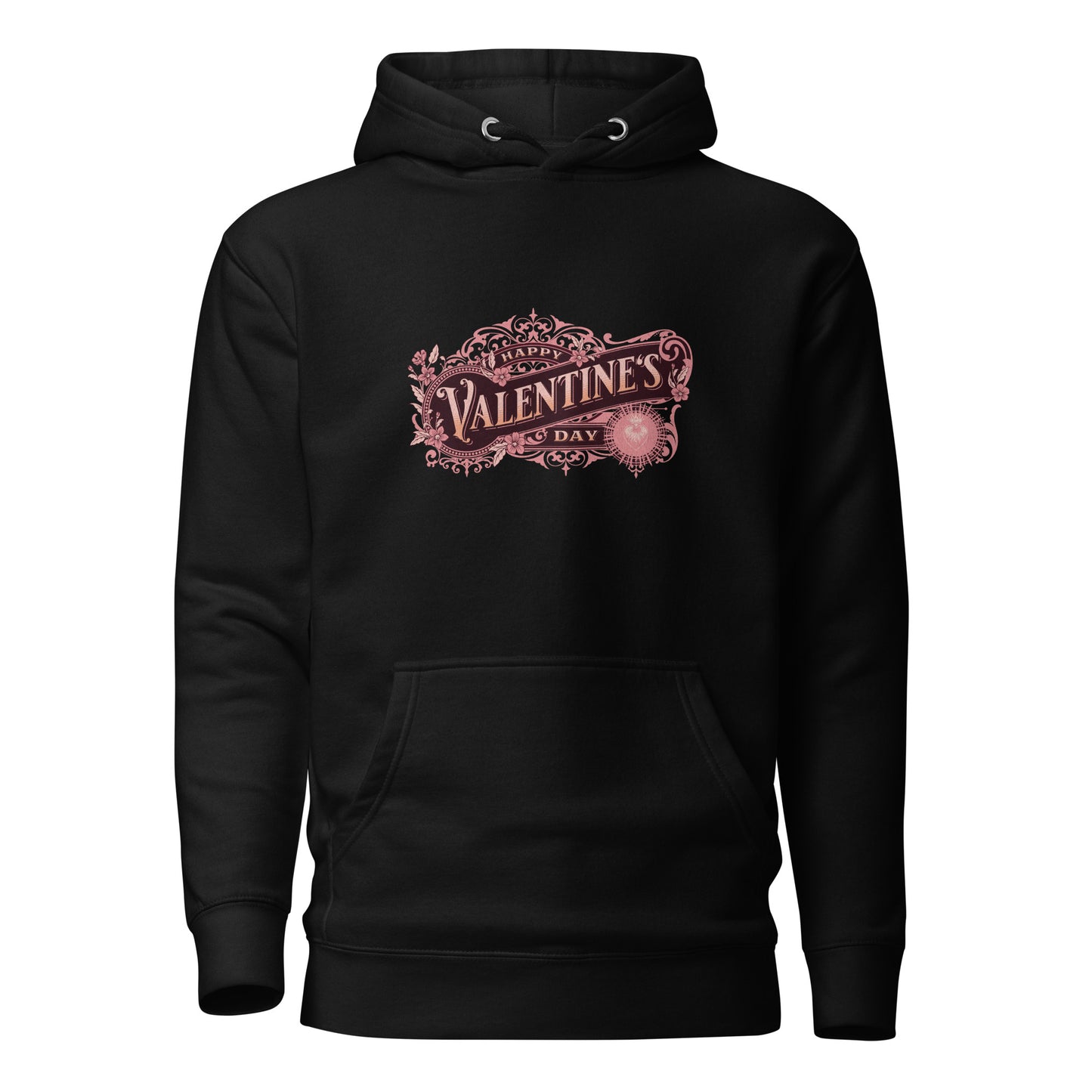 Women's Happy Valentine's Day Hoodie Black