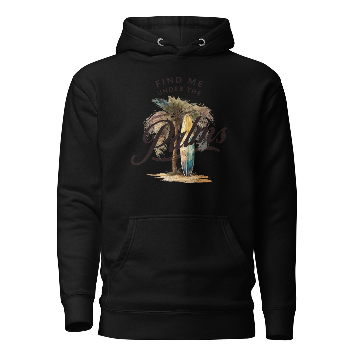 Find me Under the Palms Women's Beach Hoodie Black