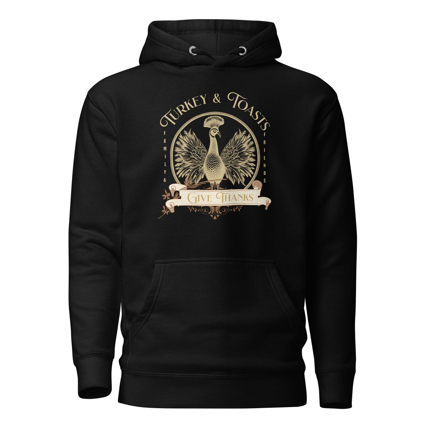 Turkey & Toasts Give Thanks Women's Hoodie Black