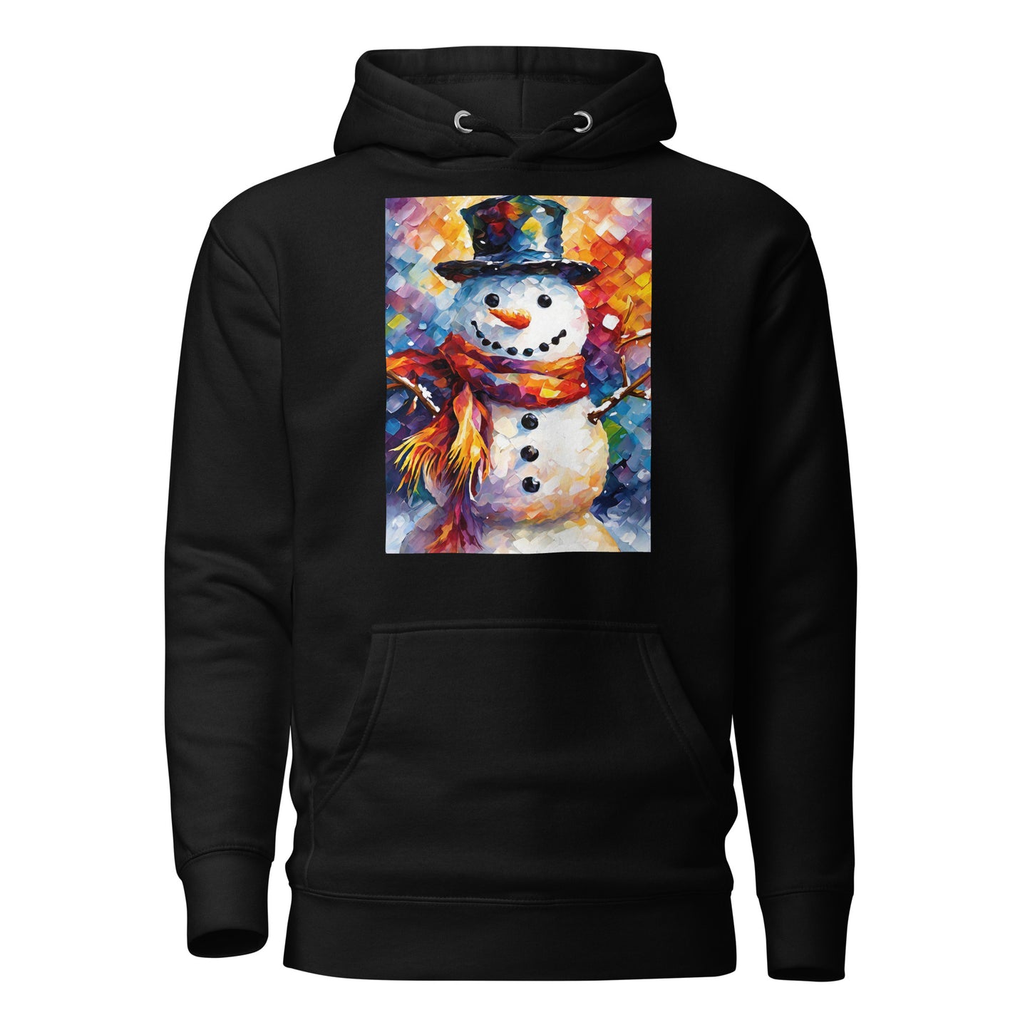 Happy Snowman Women's Christmas Hoodie Black