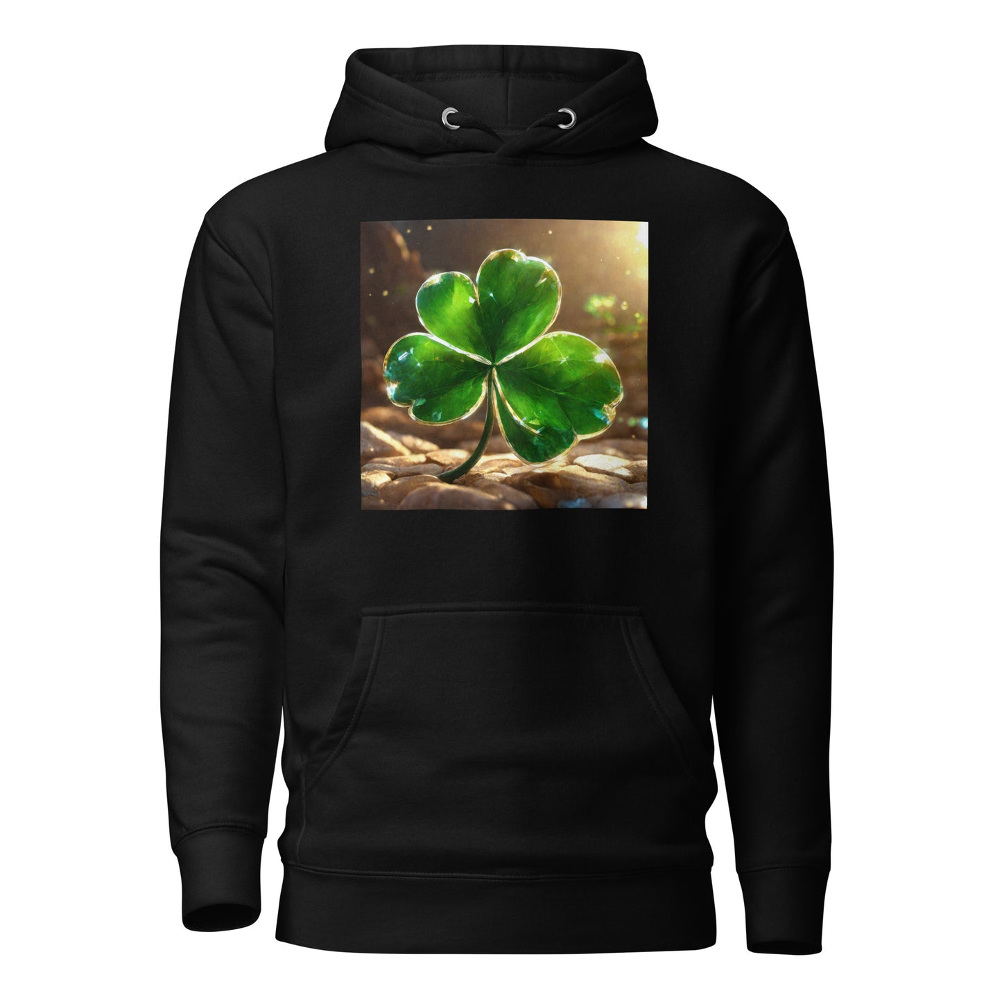 Lucky Four Leaf Clover Women's St Patrick's Day Hoodie Black