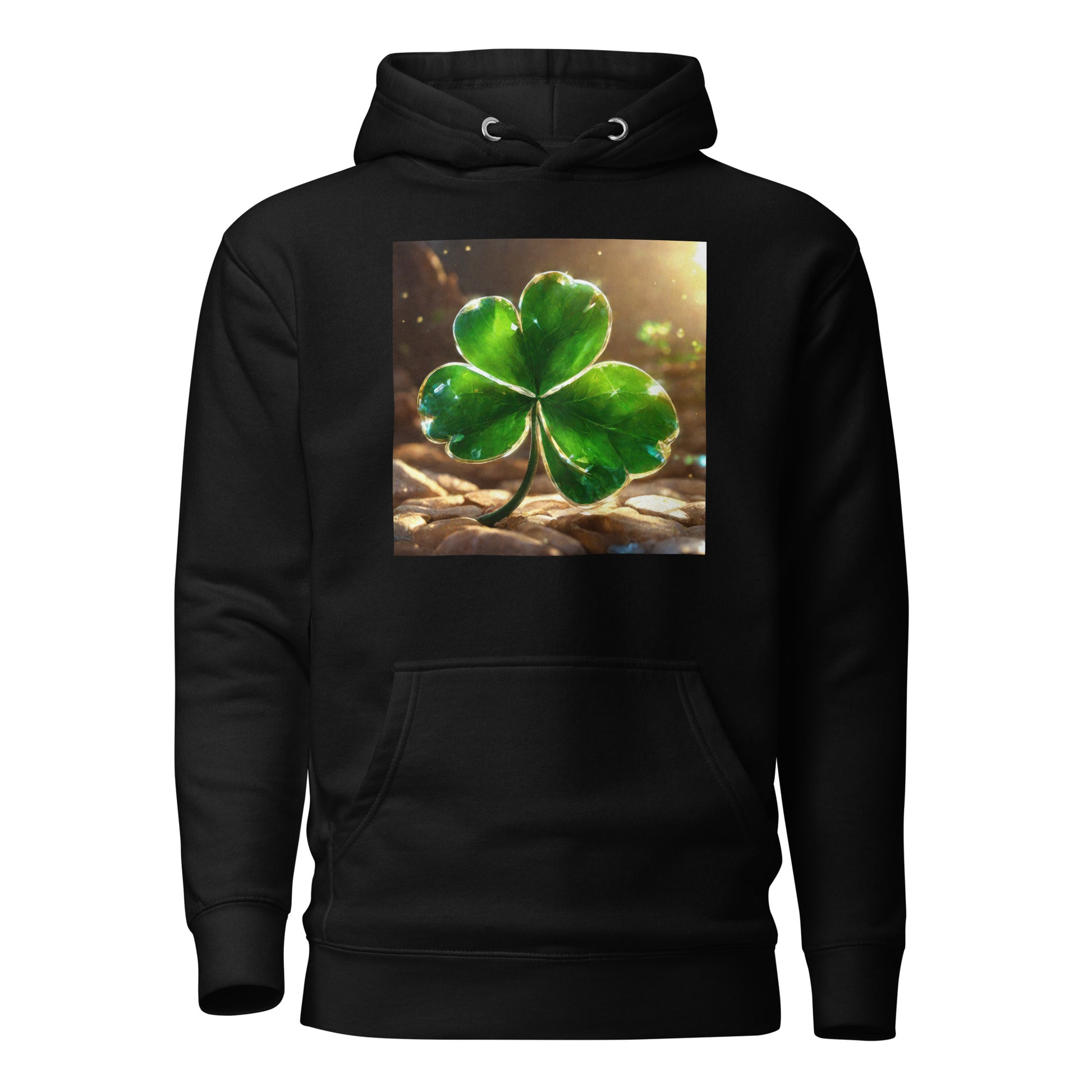 Lucky Four Leaf Clover Women's St Patrick's Day Hoodie Black