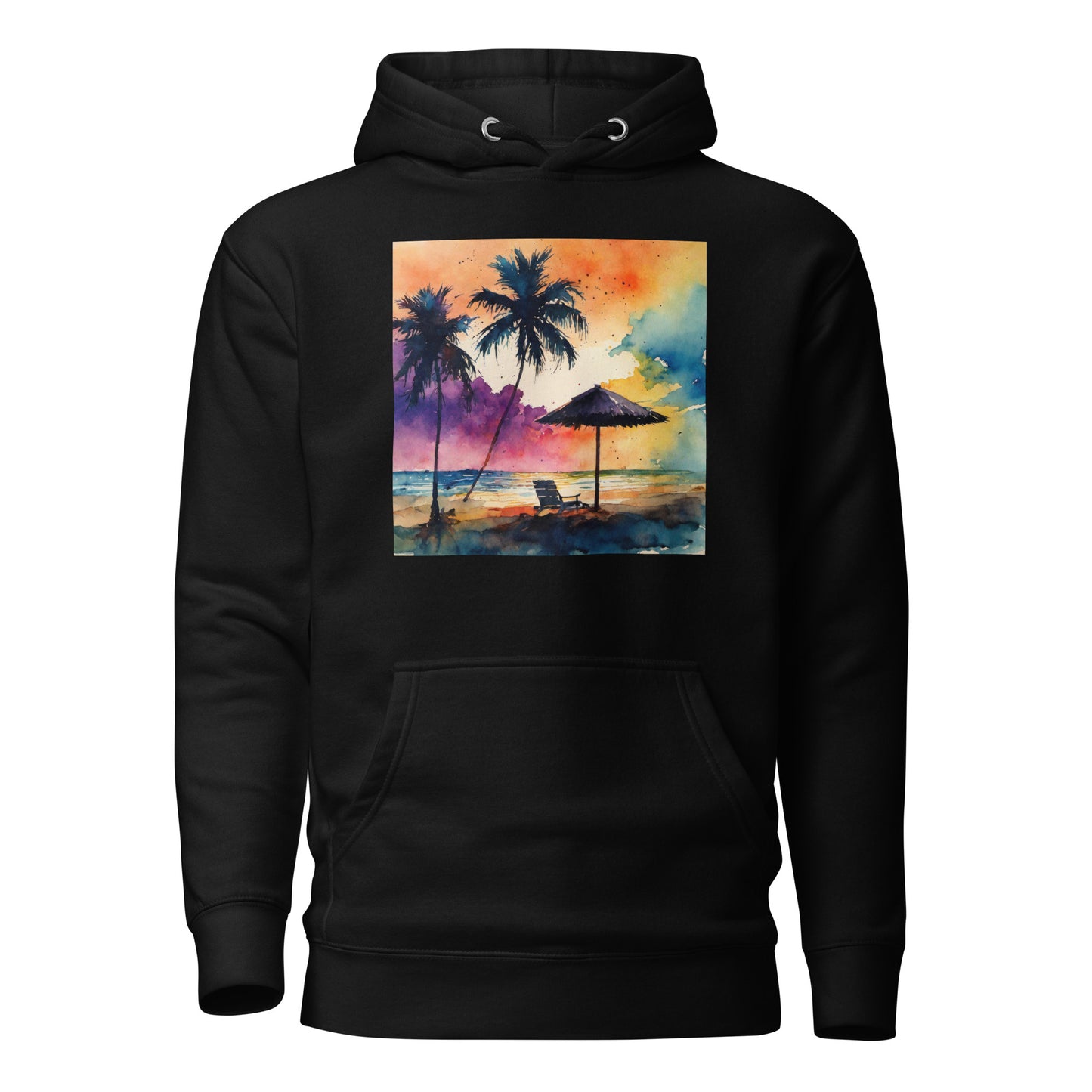 Beautiful Summer Paradise Women's Beach Hoodie Black