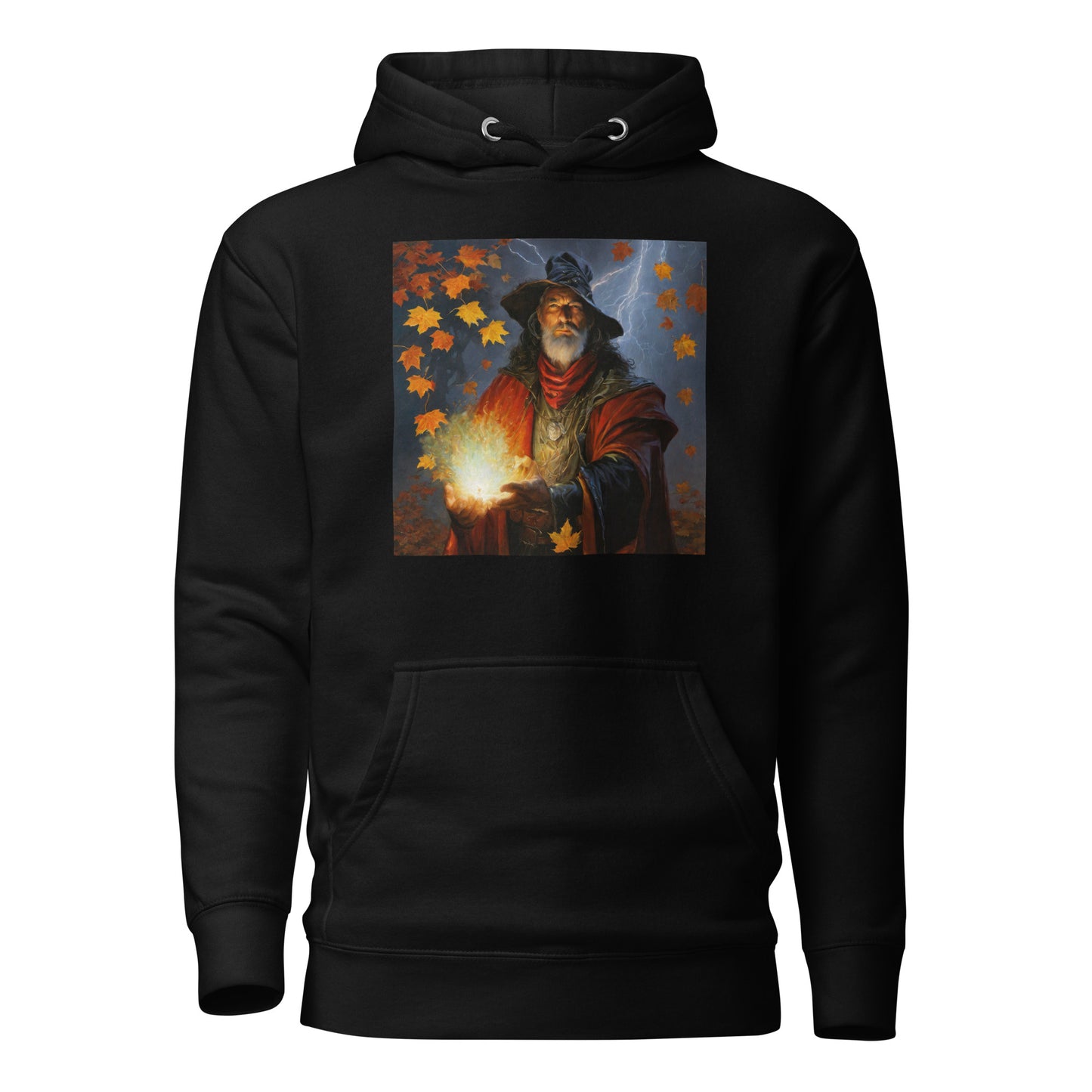 Autumn Wizard Making Fall Leaves Women's Graphic Hoodie Black