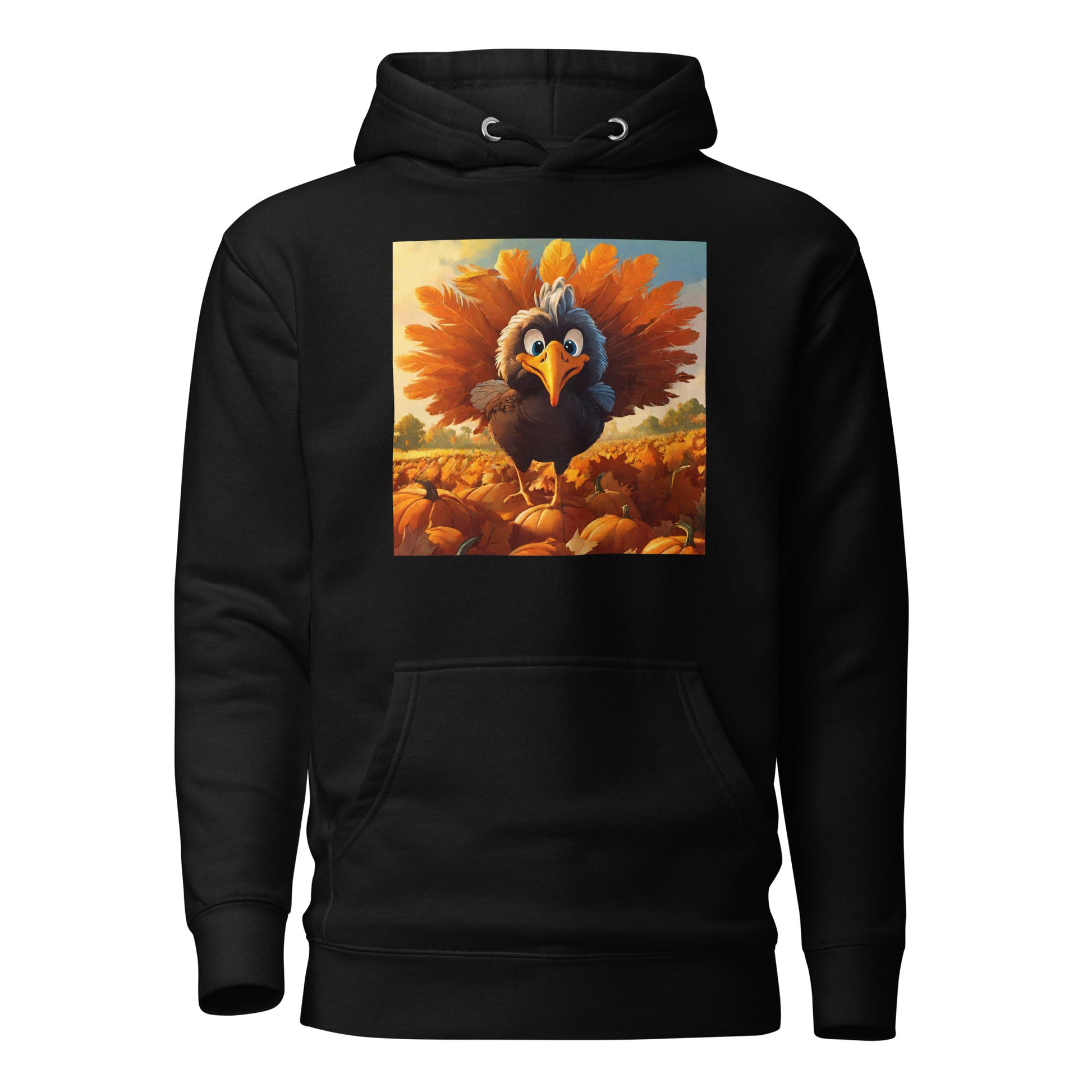 Cute Turkey Women's Thanksgiving Hoodie Black