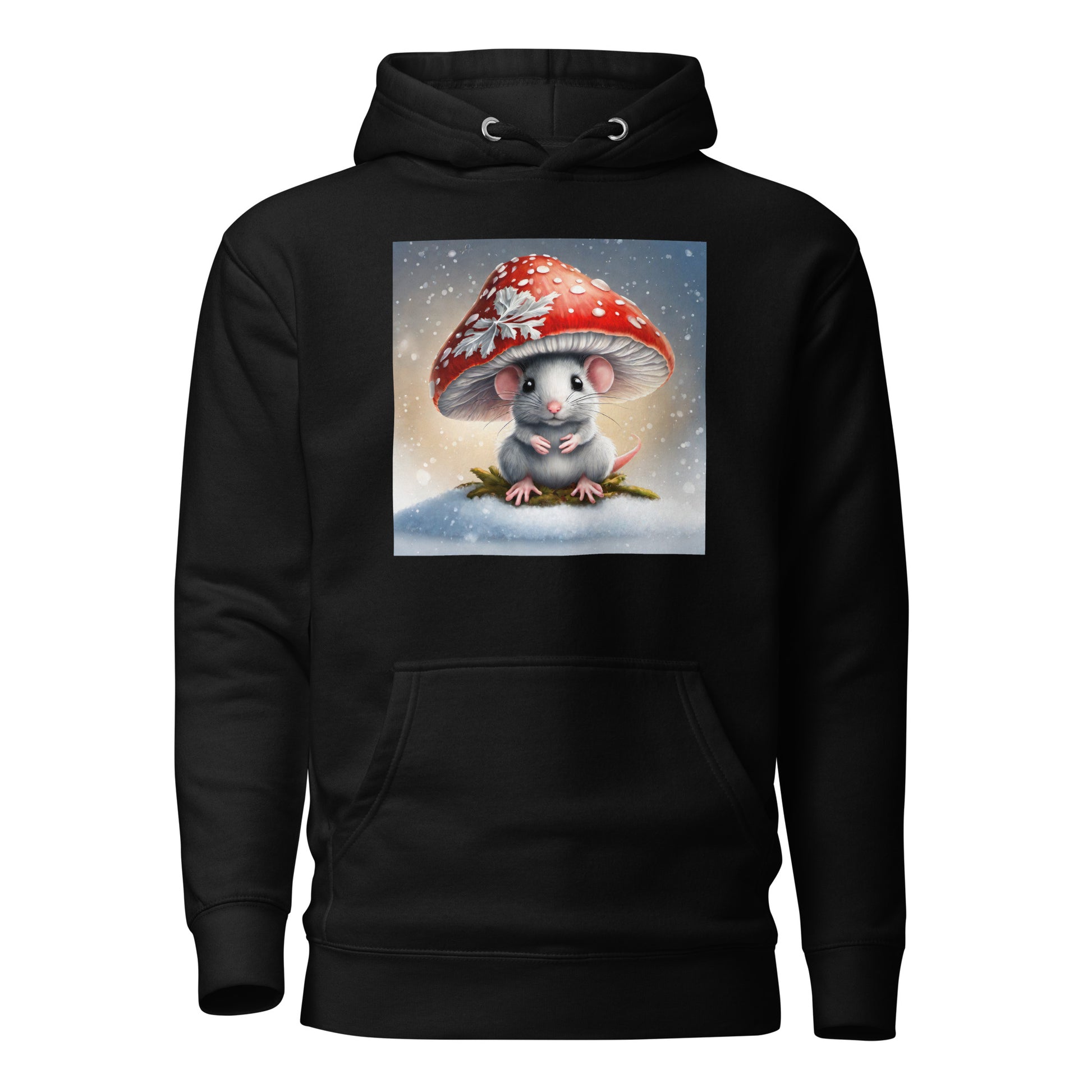 Winter Mouse Women's Holiday Hoodie Black