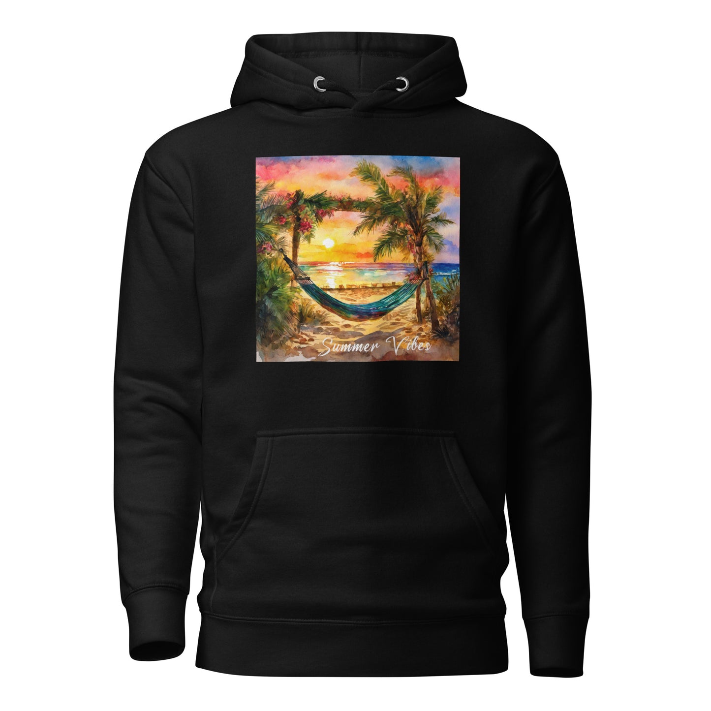 Summer Vibes Women's Beach Hoodie Black