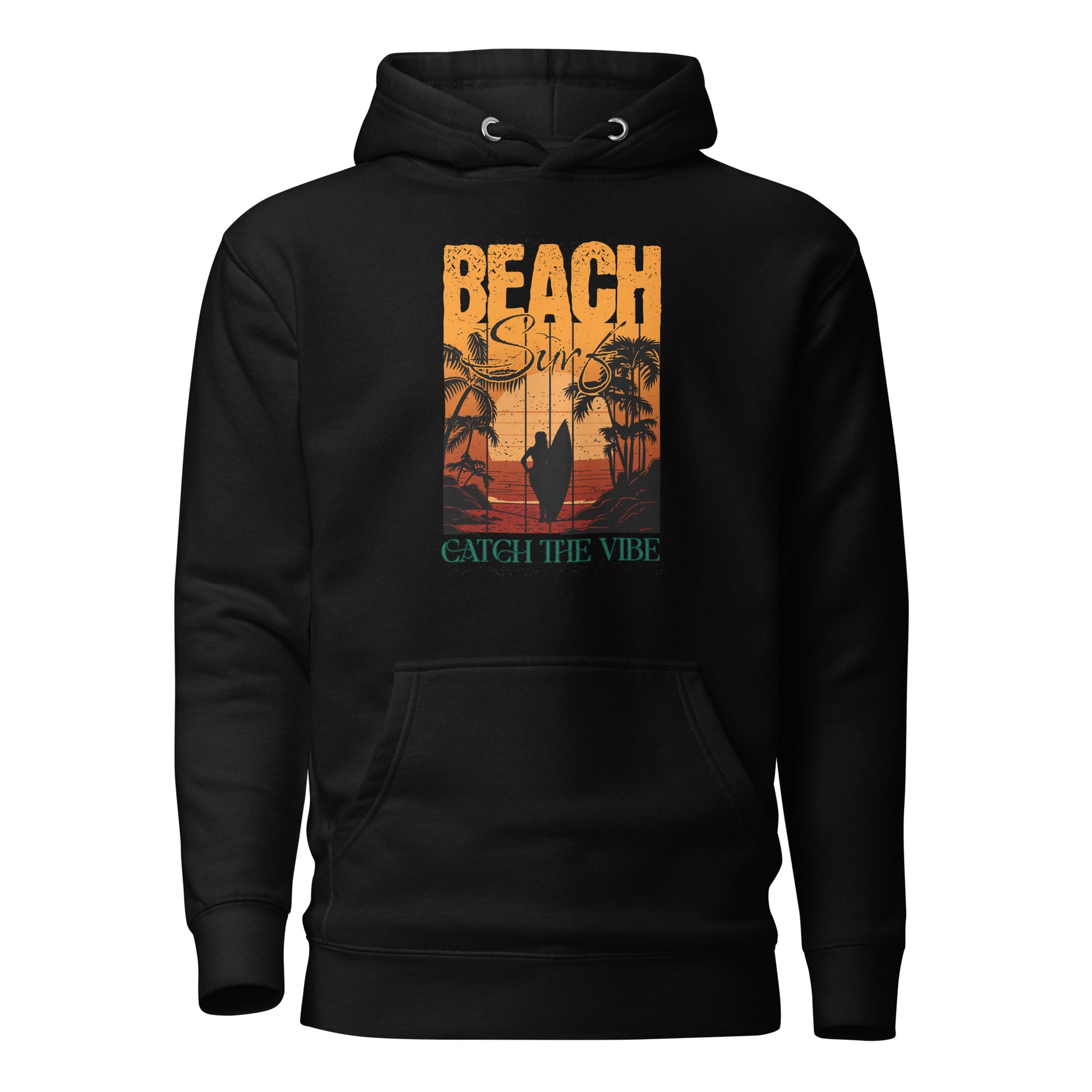 Catch the Vibe Surfing Women's Hoodie Black