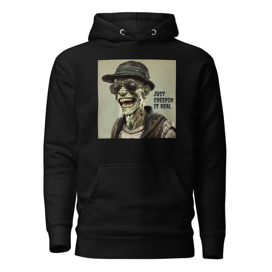 Just Creepin' It Real Women's Zombie Hoodie for Halloween Black