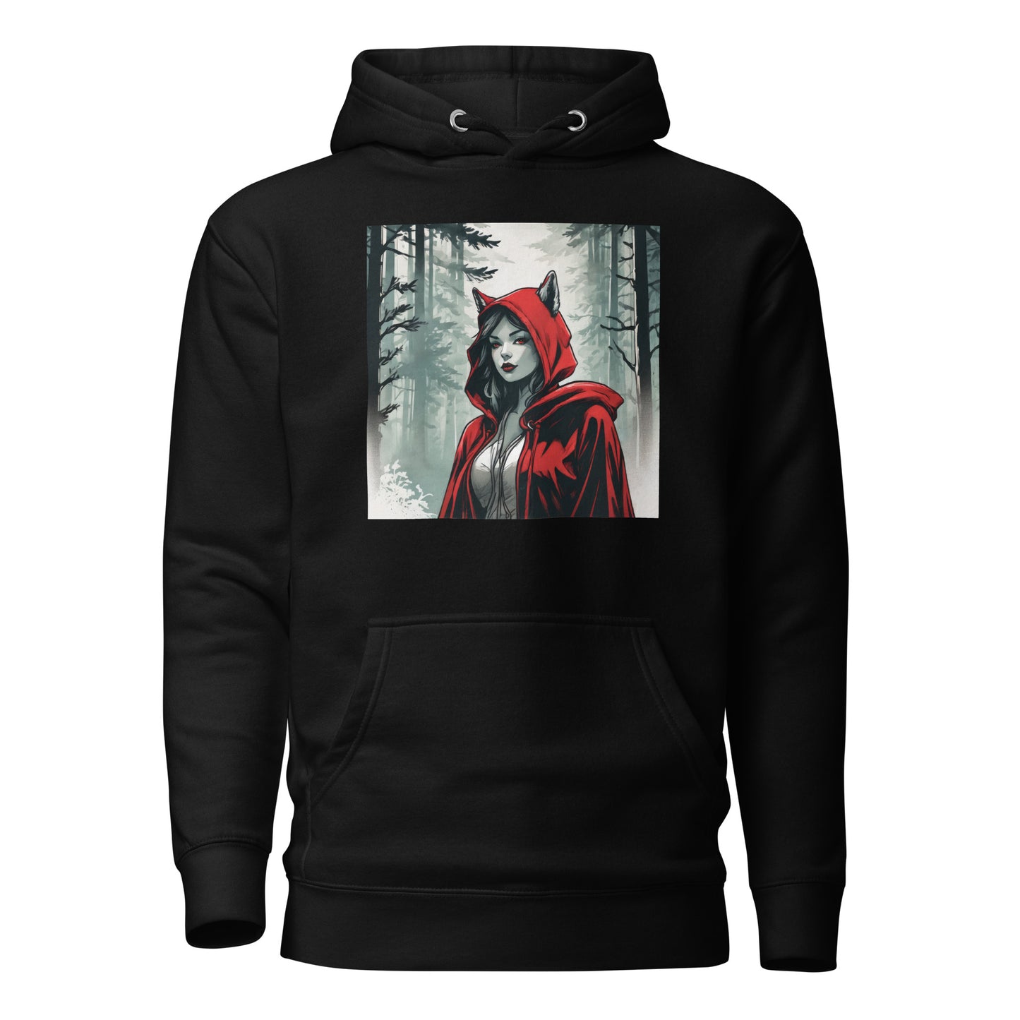 Modern Red Riding Hood Women's Fairy Tale Hoodie Black