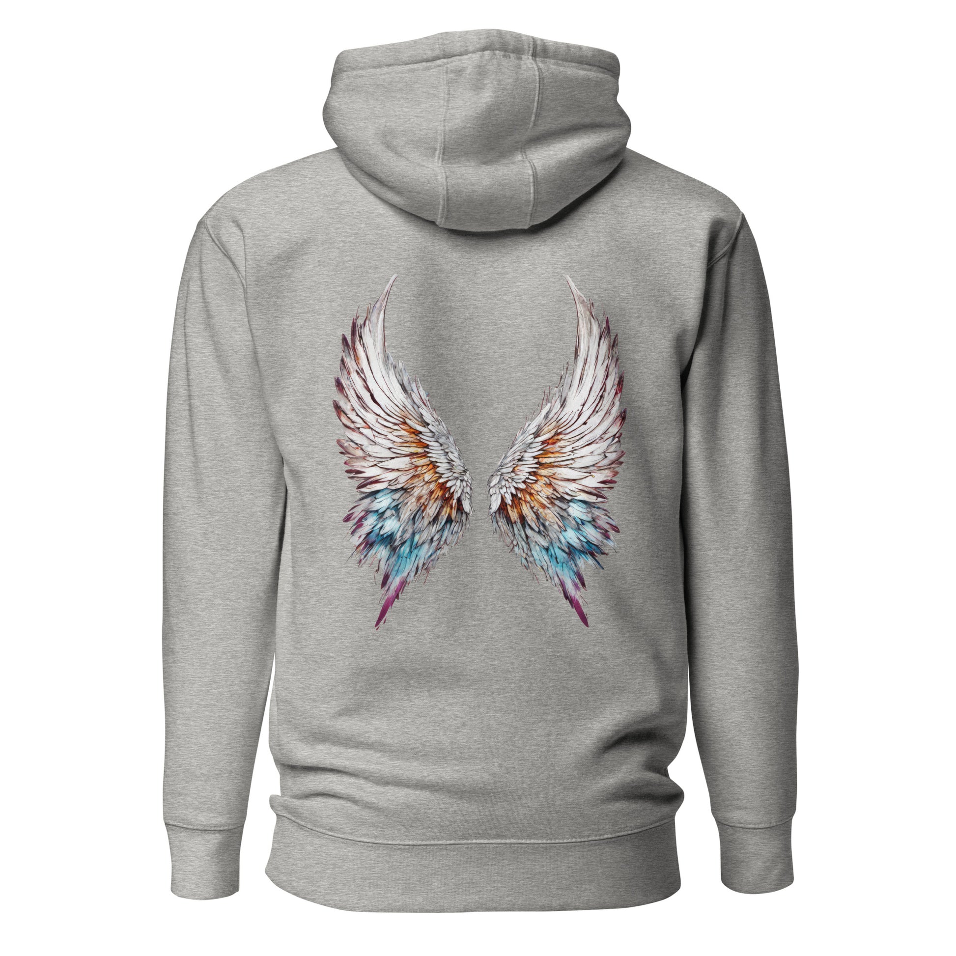 Colorful Angel Wings Women's Hoodie Carbon Grey