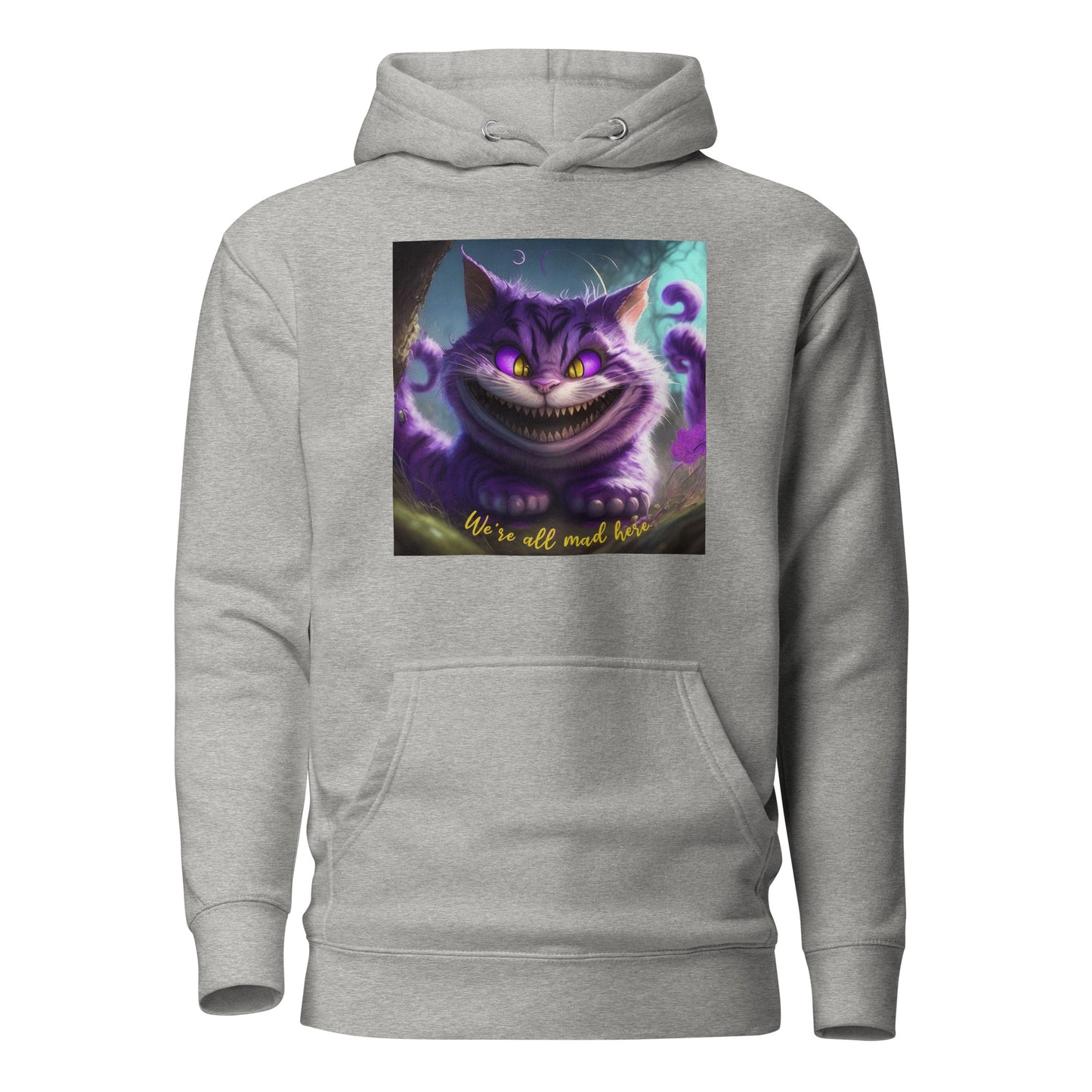 We're All Mad Here Cheshire Cat Women's Hoodie Carbon Grey