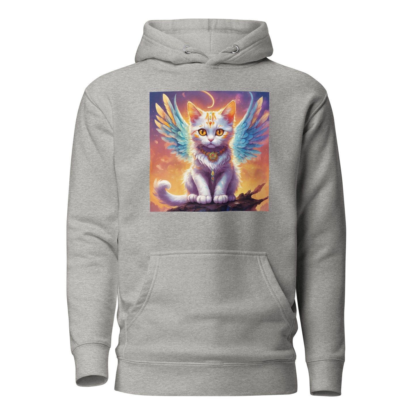 Cat with Wings Women's Graphic Hoodie Carbon Grey